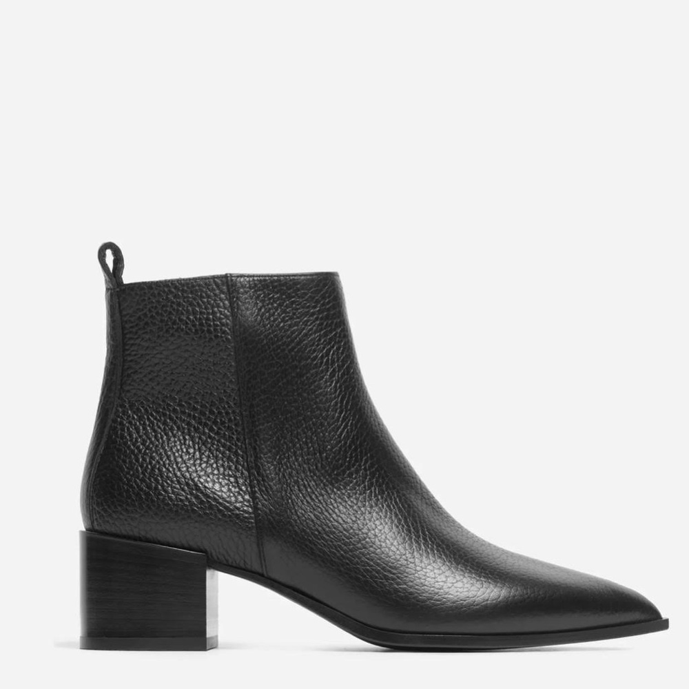 Everlane Boss Boot in Pebbled Black Leather